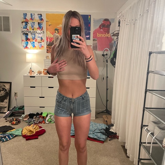 PacSun Pants - Striped Jean Shorts